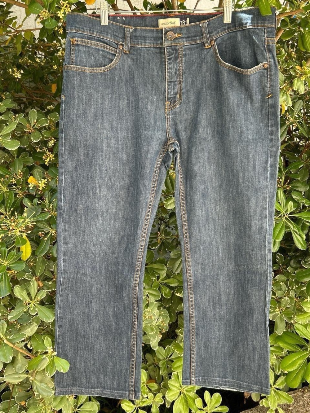 Vintage Y2K Anchor Blue Low Rise Slim Jeans Mens 36x25 Dark Wash Denim